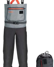 Fishing Chest Waders for Men and Women, 3-Ply Breathable Waterproof Hunting Waders with Pockets and Neoprene Stocking