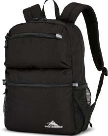 High Sierra Abbreviate Backpack, Laptop Bookbag for Travel, Black, One Size